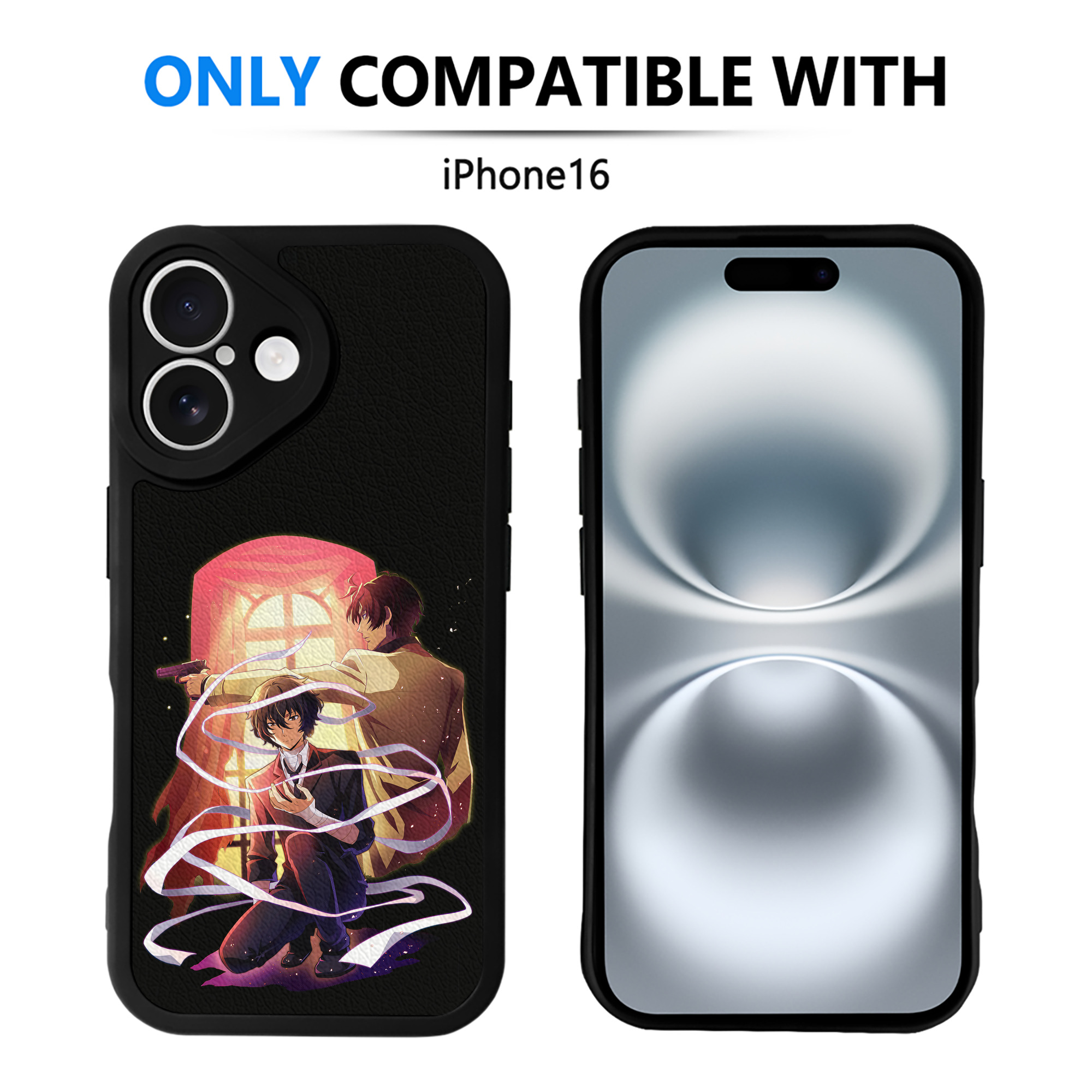 （画像用） 文豪ストレイドッグス Bungo Stray Dogs 【iPhone 16シリーズ対応】シリコンスマホケース（レザー調） 材質：シリコン